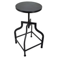 Set of 2 Bristol Retro Steel Rotating Adjustable Height Barstool - Black