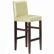 Set of 2 Kendall Contemporary Wood/Faux Leather Barstool - 29" Bar Height Stool for Kitchen/Bar/Man Cave (Cream Soda)