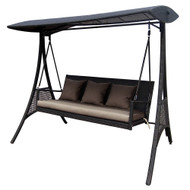 Modern Home Island Breeze Swinging Sofa Bench - Mocha Brown