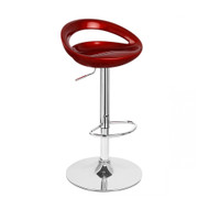 Set of 2 Rho Contemporary Adjustable Barstool - Cabernet Red