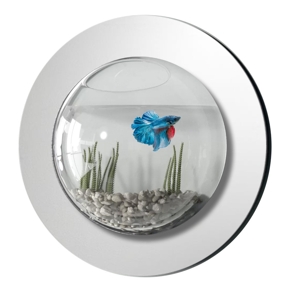 Dagelijks een beetje Huiskamer Modern Home Reflection Fish Bubble Aquarium - Deluxe Mirrored Wall Mounted Fish  Tank - Easy-to-Maintain Betta Bubble Keeper - Vandue