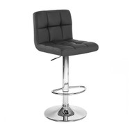 Set of 4 Modern Home Boris Contemporary Adjustable Height Bar/Counter Stool - Chrome Base/Footrest Barstool (Black Licorice)