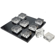 OnDisplay 3D Luxe Acrylic Tic Tac Toe Set - Luxury Executive Desktop Board Game (Black/Clear)