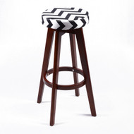 Set of 2 Nottingham Contemporary Wood/Fabric Barstool - Black/White Chevron