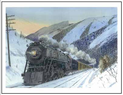 NP 2673 entering Bozeman MT Winter Cards