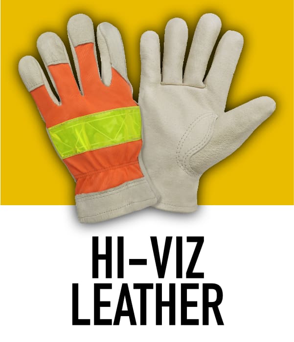 High Visibility Leather Gloves
