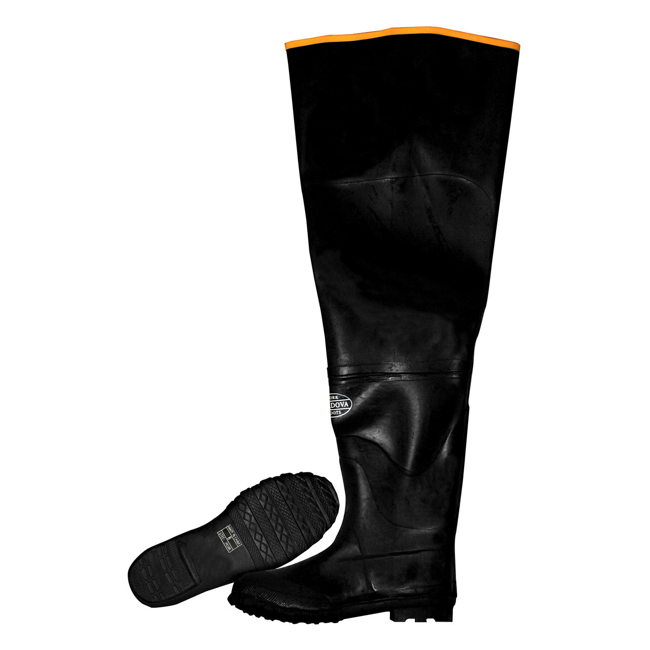 Hip Boots w/Adjustable Straps, Cotton Lined, Black, 32" Length (Pair)