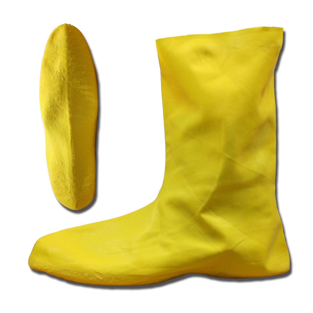 75 MM Natural Rubber Hazmat Boots, Unlined, Yellow, 12" Length (Pr)