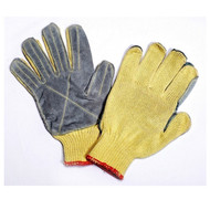 Cordova Power-Cor Kevlar®/Cotton Gloves, 7-Gauge, Leather Palm, Cut Level 4 (Dozen)