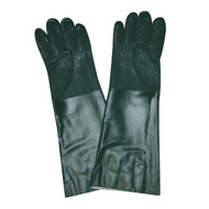 Green PVC Coated Gloves, Etched Finish, Jersey Lined, 18-INCH (6 Dozen)