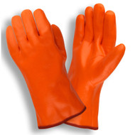 Hi-Vis Orange PVC Coated Gloves, Foam Insulated, Smooth Finish, 12-INCH (6 Dozen)