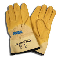 RUFFIAN Premium Latex Coated Gloves, Canvas Lined, Crinkle Finish, Safety Cuff (10 Dozen)