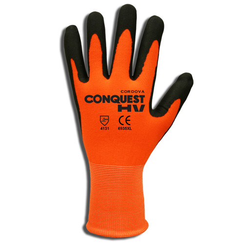 Cordova CONQUEST HV Nitrile Coated Machine Knit Gloves, Palm Coating (Dozen)