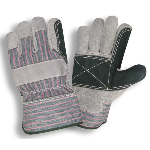 Cordova Premium Shoulder Split Cowhide Leather Gloves, Double Palm, Rubberized Safety Cuff (Dozen)