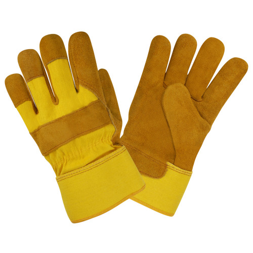 Cordova Premium Shoulder Split Cowhide Leather Gloves, Russet, Rubberized Safety Cuff (Dozen)