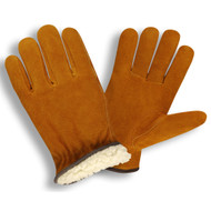 Cordova Standard Cowhide Leather Drivers Gloves, Pile Lined, Elastic Back, Keystone Thumb, Russet (Dozen)