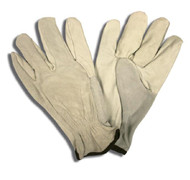 Cowhide Leather Drivers Gloves, Unlined, Split Gray Back, Wing Thumb