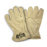 Cordova OUTLAW Cowhide Leather Drivers Gloves, Unlined, Elastic Back, Keystone Thumb, Leather Self-Hem (Dozen)