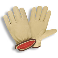 Cordova Premium Pigskin Leather Drivers Gloves, Red Fleece Lined, Elastic Back, Keystone Thumb (Dozen)