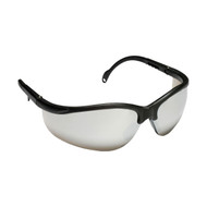 BOXER Safety Glasses, Black with Silver Mirror Lens