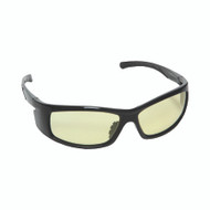 VENDETTA Safety Glasses, Black Frame with Amber Lens, Side Shields