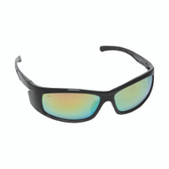 VENDETTA Safety Glasses, Black Frame with Orange Lens, Side Shields