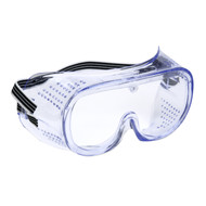 Perforated Safety Goggles, Clear Anti-Fog Polycarbonate Lens, Elastic Strap (Case of 120)