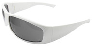 BOAS XTreme Safety Glasses, White Frame with Gray Lens