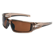 Hypershock Polarized Safety Glasses, S2969, Brown Frame, Espresso Lens, Pack of 10
