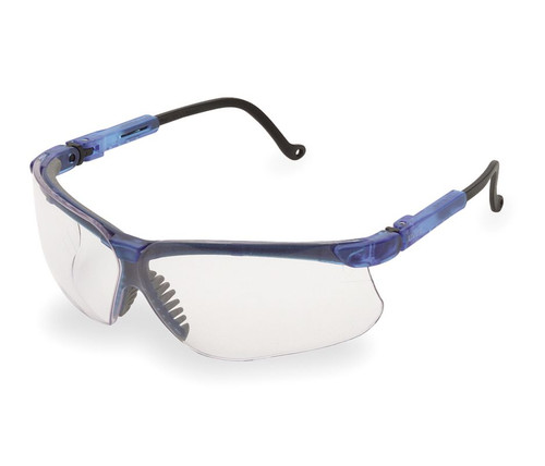 UVEX Genesis Anti-Fog Safety Glasses, Blue Frame, Clear Lens