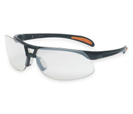 UVEX Protégé Safety Glasses, Black Frame, SCT-Reflect 50 Ultra-Dura Lens
