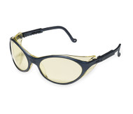 UVEX Bandit Safety Glasses, Black Frame, Amber Ultra-Dura Lens