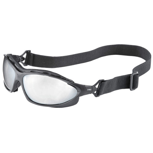 UVEX Seismic Sealed Safety Glasses, Black Frame, SCT-Reflect 50 Uvextra Lens