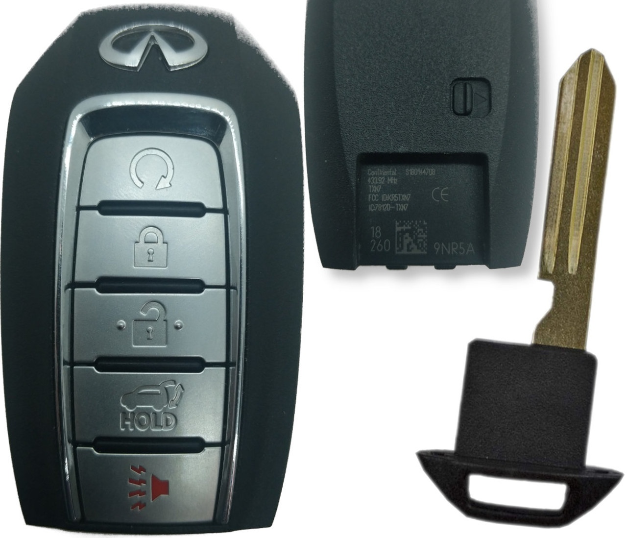 Infiniti QX60 5 Btn KR5TXN7 285E39NR5B Remote Key Fob S180144708 KeylessJoe