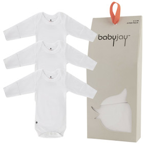 NEW BabyJay Long Sleeve Bodysuits with mitts - 3 pack