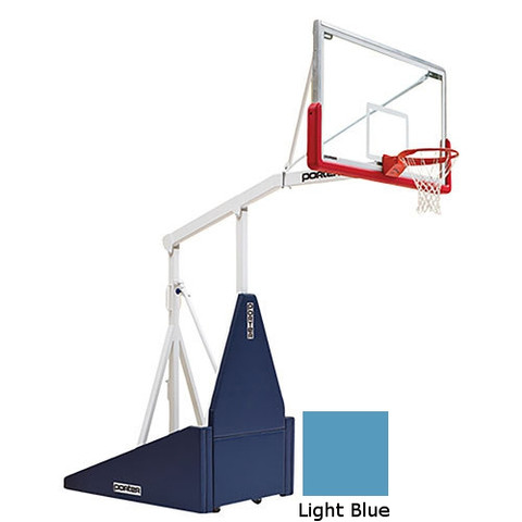 Light Blue Indoor Portable Porter 735 Adjustable Height Basketball System
