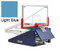 Folded Light Blue Indoor Portable Porter 735 Adjustable Height Basketball System