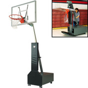 Bison Club Court Portable and Adjustable Height Indoor Basketball System with Acrylic Backboard