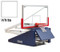 Folded White Indoor Portable Porter 735 Adjustable Height Basketball System