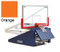 Folded Orange Indoor Portable Porter 735 Adjustable Height Basketball System