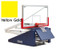 Folded Yellow Gold Indoor Portable Porter 735 Adjustable Height Basketball System