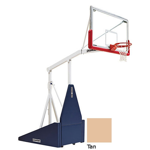 Tan Indoor Portable Porter 735 Adjustable Height Basketball System