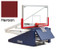 Folded Maroon Indoor Portable Porter 735 Adjustable Height Basketball System