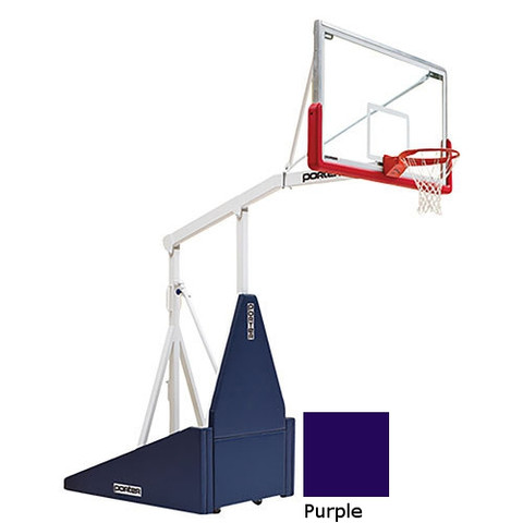 Purple Indoor Portable Porter 735 Adjustable Height Basketball System