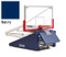 Folded Navy Indoor Portable Porter 735 Adjustable Height Basketball System