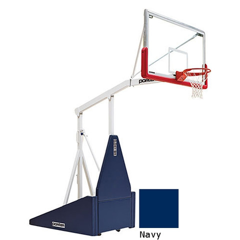 Navy Indoor Portable Porter 735 Adjustable Height Basketball System