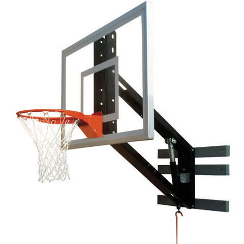 Bison Zip Crank Wall Mounted Adjustable Height Basketball System