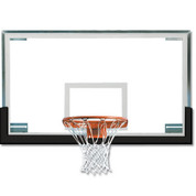 Black Spalding Superglass Collegiate and High School Basketball Backboard and Goal Package