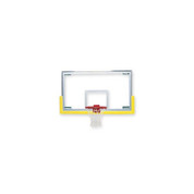 Bison Unbreakable Short Rectangle Glass Basketball Backboard with Brown Padding