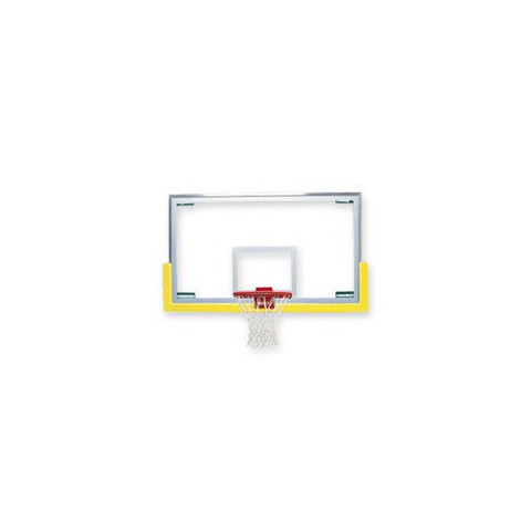 Bison Unbreakable Short Rectangle Glass Basketball Backboard with Navy Padding